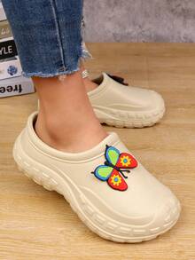 Spring/Summer Unisex Plus Size Soft Sole Fashion All-Season Mule Slippers, Indoor Home Bathroom Slippers, Outdoor Beach Sports Sandals, Clog Slides - Khaki - View 6