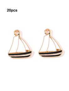10/20/100pcs Alloy Oil Drip Ocean Anchor Lifebuoy Sailboat Cartoon Accessories DIY Cross-Border Cute Jewelry Handmade - Sailboat - View 12