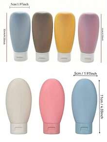 1 Peça Conjunto de Garrafas Dispensadoras de Viagem, Recipiente de Garrafa de Viagem 60ML, Pequena Garrafa Plástica Vazia Mini para Apertar, Adequada para Artigos de Toalete de Viagem, Shampoo e Condicionador, 60ML Decoração de Banheiro Doméstico - Multicolorido - Visão 10