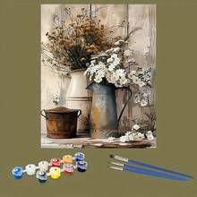1pc Painting By Number. Vintage Flower Decorations, New Style Home Decor. - Cartoon - View 3