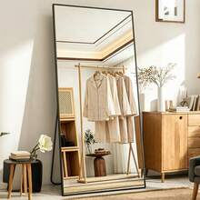 Gr8 Home 165x60cm Large Rectangular Full Length Mirror Freestanding Black Frame Bedroom - 165x60cm Large Rectangular - View 4