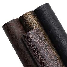 4Pcs Bump Textured Faux Leather Set Swirls 20x33cm Synthetic Leather Fabric Sheets For Earrings,Bags,Phone Case,Pencil Case,Wallet,Handbags,Making DIY Craft,Hair Accessories DIY Projects - Default - View 6