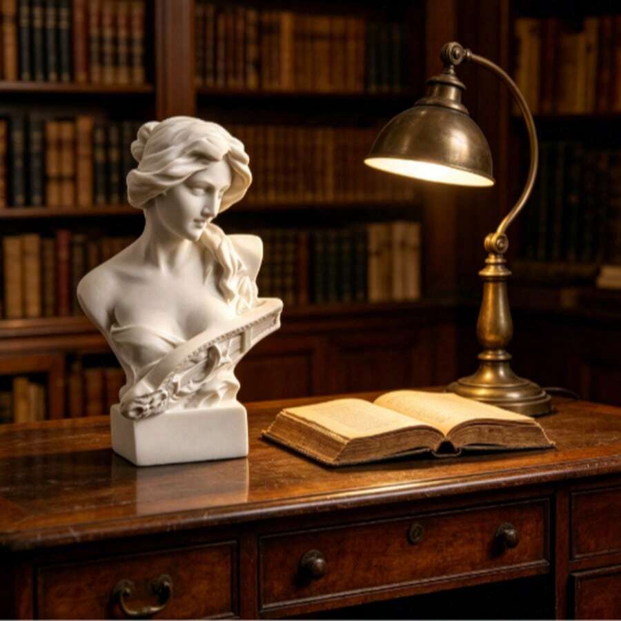 1PC Estátua Nórdica da Harpa de Vénus, Escultura da Mitologia Grega, Figura de Arte em Resina, Busto de David e Apolo, Decoração para Casa, Sala de Estar e Secretária, Modelo de Esboço, Presente - Multicolorido - Ver 1
