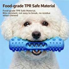 Chew Squeaky Dental Toothbrush Dog Toy, Teeth Cleaning Interactive Pet Toy - Multicolor - View 1