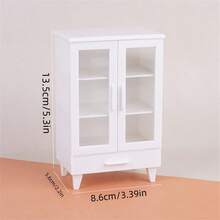 1:12 Dollhouse Miniature Furniture, Furniture Model Scene, Modern White Accessory Cabinet, Cupboard, Miniature 3-Tier Cabinet, 2-Tier Cabinet, Micro Scene Cabinet, Micro Scene Photography Prop Decoration - A - View 2