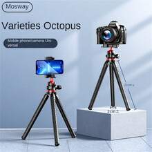 2026 靈活章魚三腳架 適用於 iPhone 智慧型手機 相機 DSLR 2合1設計 附手機支架 側邊冷靴 1/4''螺絲 - 查看 6