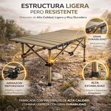 Mesa Plegable Camping Enrollable 120 * 56cm Plegable Playa De Portátil Mesa De Camping Plegable Pequeña Adecuado para Exteriores Playa Picnic Barbacoa Pesca con Bolsa de Transporte. - como en la imagen - Ver 6