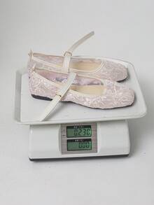 Zapatos planos Mary Jane de verano talla 35-43 para mujer, color rosa, punta cuadrada, malla de encaje transpirable, correa única con hebilla metálica, estilo vintage francés de hada, zapatos de boda, zapatos de dama de honor, casuales versátiles, cómodos, suela blanda, ligeros, dulces, elegantes, estilo socialite Lolita, para fiesta de noche, calle, ir al trabajo, estilo influencer, apariencia impresionante, zapatos planos de maternidad, antideslizantes, sin fatiga, efecto adelgazante, moda de alta gama para mujer - Rosa - Estampado de mariposas y hierba - Ver 10
