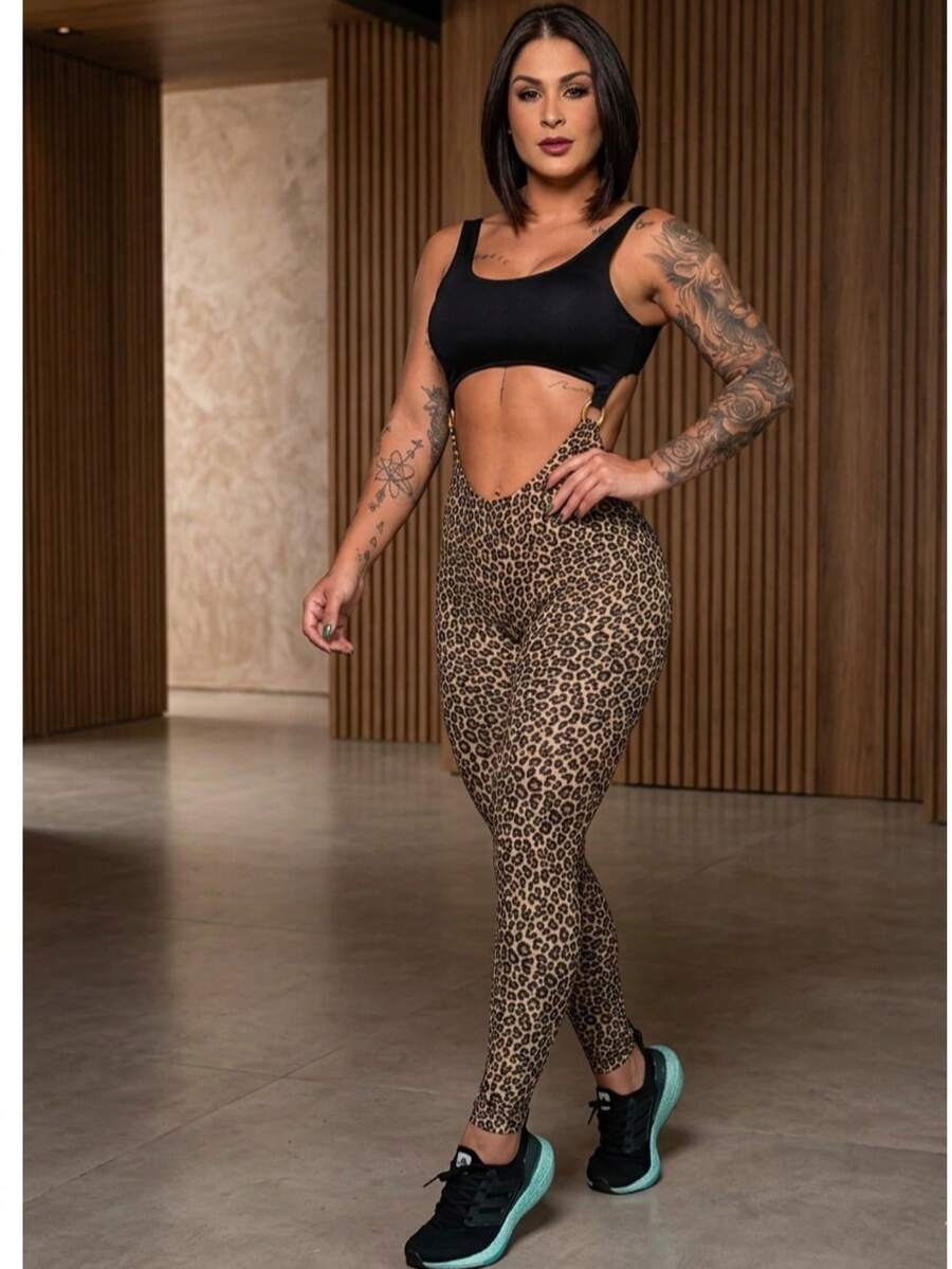 Women Sports Jumpsuits - Apricot - View 1