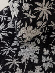 1個黑白花卉現代復古鄉村風雪尼爾提花柔軟可水洗機洗沙發臥室客廳家居裝飾抱枕套 - 黑白花卉 - 查看 3