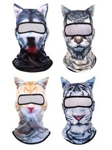 1件創意3D動物臉耳頭套，中性透氣防曬全臉面罩，適用於四季，戶外跑步、騎行、釣魚、徒步 - 款式9 - 查看 1