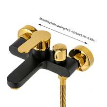 Bathtub Faucet With Hand Shower, Bathtub Shower Faucet With Valve, 3 Spray Patterns, G1/2 Thread, 1.5m Hose, Hand Shower For Bathroom (White Gold & Black Gold) - Black and Gold Version - View 8