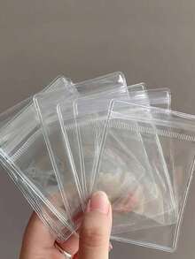 40pcs/60pcs/100pcs/PVC Transparent Jewelry Anti-Oxidation Zipper Bags, Plastic Bags For Packaging Jewelry Rings And Accessories, 46 Micron Thickness Material, Polyethylene Storage Bags For Earrings And Ornaments, 2 Desktop Storage Boxes, Jewelry Bag Storage Box, Multifunctional Desktop Organizer - Clear - View 2