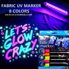 FLYSEA Ultra Bright 8/10/12/16 Colors Fluorescent Glow Black Light Tattoo Pen (Only LUMINOUS Label Is Fluorescent, Glows Under UV Light), Washable Tattoo Pen, Washable Metal Tattoo Marker, Body & Face Painting, Multi-Purpose - Perfect For Birthday Parties, Halloween Costumes, Body Art Tattoos, Clown Makeup, Cosplay - Sets - View 13