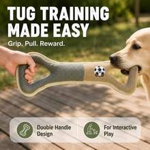 Dog Tug Toy,Dog Accessories, Dog Toys, Toys, Cat Toys, My PuppyPuppy Keep, Durable Bite Resistant Interactive Dog Chew Toy With Double Handle, Linen Squeaky Tug Of War Toy For Small Medium Large Dogs - Light Grey - View 1