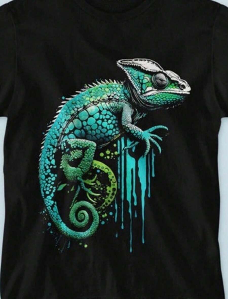 2026 T-Shirt Nera Casual Da Donna Con Vestibilità Regolare, Maniche Corte, Girocollo, Realizzata In Tessuto A Maglia E Con Una Divertente Stampa Grafica, Top Da Donna, T-Shirt Da - 後 5 - 查看 1