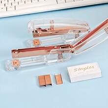 1 Set Acrylic Metal Effort-Saving Stapler Set, Powerful Takeout Packaging Stapler, Portable Stapler Set, Multifunctional Binding Machine, Durable, Suitable For Students, Back To School Season, Graduation Season, School Supplies, Office Supplies - Sets - View 5