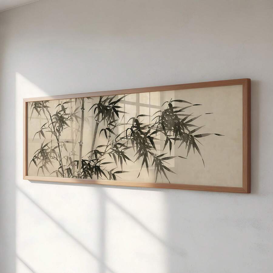 1件無框水墨竹子中國藝術大尺寸畫布牆面藝術海報印刷品,適用於客廳、臥室、宿舍、派對禮物、房間裝飾、牆面印刷 - 水墨竹子 - 查看 1