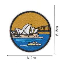 9件組世界著名地標旅行貼布組，圓形打卡紀念徽章，免縫熨燙DIY裝飾貼布，適用於夾克與背包 - 彩色 - 查看 2