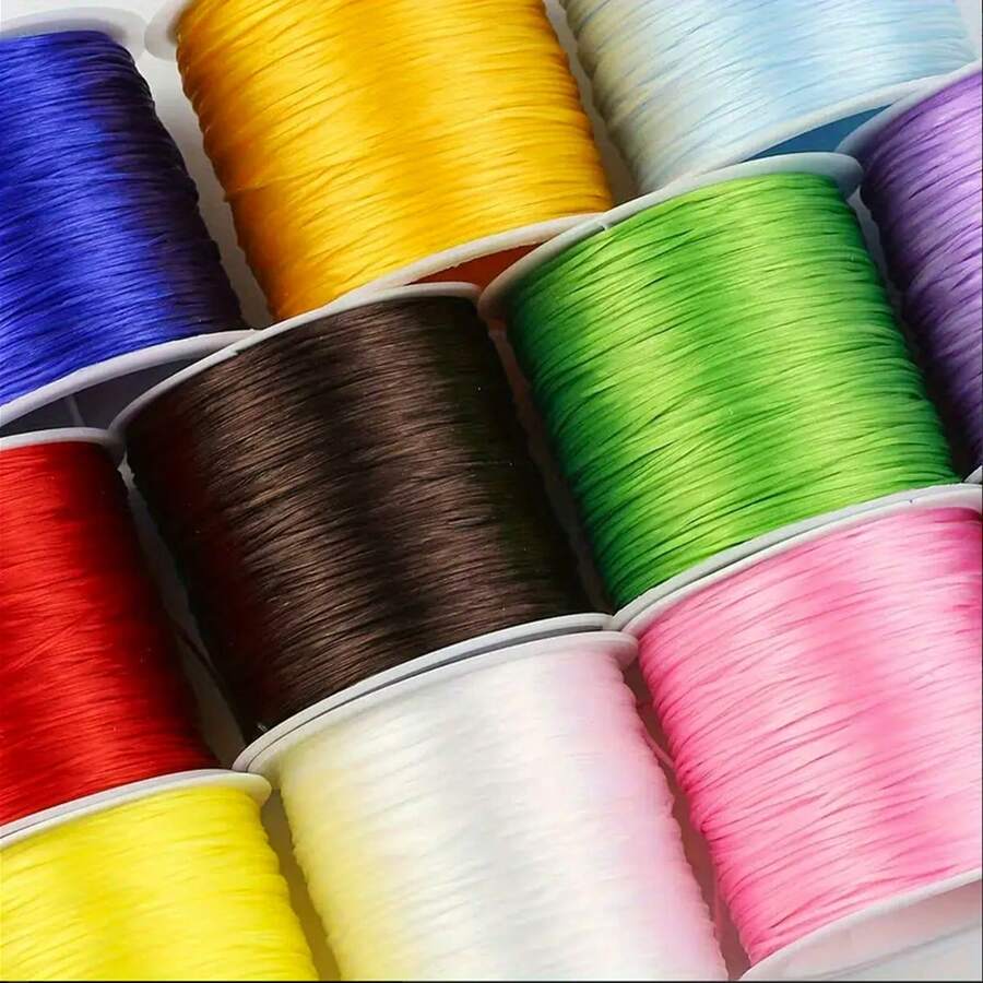 1 Roll/Pack 0.8mm Elastic Bracelet Making Cord, Nylon Material Elastic String, DIY Jewelry Making Necklace Beading And Craft Elastic Rope