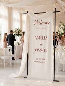 Customized Wedding Welcome Sign, Wedding Fabric Welcome Sign, Modern Wedding Welcome Banner, Fabric Sign Customized Wedding Banner, Bohemian Wedding, Bridal Shower Sign Personalized Name Customized Wedding Sign, Customized Minimalist Welcome Sign, Fabric Welcome Sign, Wedding Decor, Customized Fabric Wedding Sign, Personalized Party Decor, Minimalist Sign, Fabric Sign, Wedding Welcome Sign - Multicolor - View 5