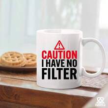 Caution I Have No Regalos sarcsticos para compaeros de trabajo, amigos, humor, sarcasmo, divertida taza de cermica, 11 onzas, color blanco - Blanco - Ver 5