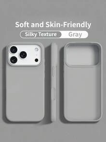 Ốp lưng điện thoại cao cấp mới chống sốc mềm mại màu be thân thiện cho iPhone 17 16 15 Pro 14 Plus 13 12 11 17 Pro Max Air XR XS Maz X/XS 7/8 Plus 7/8 chống rơi, vỏ bọc lụa, ốp chống va đập, thiết kế tinh tế, chất liệu thân thiện với da - Xám than đen - Xem 3