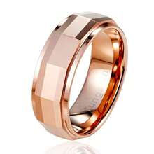 URBAN JEWELRY Elegante anillo de tungsteno sólido matriz de metal bronce anillo de boda compromiso 8 mm banda para hombres - 9 - Ver 3