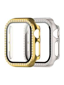 Huastonband 亮面水鑽裝飾星光金錶殼保護套，相容 Ultra /SE/S11/S10/S9/S8/S7/S6/S5/S4/S3/S2/S1，時尚防震 2 合 1 超薄鋼化玻璃螢幕保護貼，相容 錶殼 38mm/40mm/41mm/42mm/44mm/45mm/46mm/49mm，智慧手錶配件 - 金色+星光色 - 查看 17