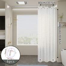1pc Transparent Cat Eye Shower Curtain With Magnetic Bottom, Anti-Drift, Bathroom Dry And Wet Separation Partition Shower Curtain - Clear - View 8
