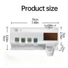 1 Unit Of Automatic Toothbrush And Toothpaste Dispenser, Stand Type, Wall-Mounted Dustproof Toothpaste Dispenser For Bathroom. - Green - View 7