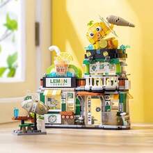Street Scene Store Building Blocks Toy, Street Scene Model Mini Architecture Set, Food Theme Collectible Building Blocks Toy, Creative MOC Store Building Model Set, Desktop Decoration, Gift For Adults And Friends, 700+ Pieces - Multicolor - View 7