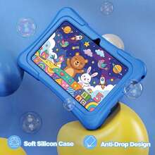 Qetupa Tableta para niños de 7 pulgadas, Android 13, 3GB RAM+64GB ROM, WiFi 2.4G, cámara dual 2MP+5MP, incluye control parental y software educativo, funda protectora a prueba de golpes - Azul - Ver 6