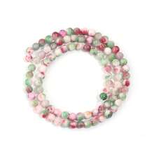 1pc 4/6/8/10/12mm Natural Rose Pink Green Agate Round Loose Beads, Smooth Material, Suitable For Handmade DIY Bracelet Necklace Earring Making Decoration Materials, Holiday Gift For Men And Women, Elegant Women's Gift, Handmade Accessory Spacer Beads, Craft Enthusiasts - Rose Red Green - View 9