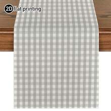 Table Runner, Adds Warmth And Natural Decor To Home, Modern Living Room Placemat Tablecloth, Dry Cleanable And Washable, Suitable For Entryway, Family Gatherings, Coffee Table, Living Room - Matte Light Gray - View 25