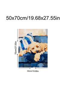 1pc Golden Retriever Oil Painting, Vintage Animal Art, Abstract Sleeping Dog On Couch,Festival Gift, Suitable For Bedroom,Living Room, Bath,Wall Arts,Wall Decor,Home Decor,Room Decor, Canvas Wall Art, Posters, Wall Art With Frame, Optional Frame ﻿ ﻿ - 1PCS - View 23