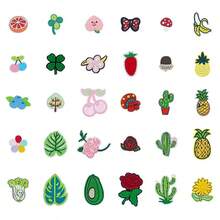 5/6/20/24/30入 水果綜合冰淇淋棒棒冰奶昔蔬菜刺繡貼布，燙貼/手縫衣物配件，適用於衣服、夾克、牛仔褲、長褲、洋裝、背包、鞋子、帽子、布料裝飾、時尚貼布 - 多色 - 查看 15