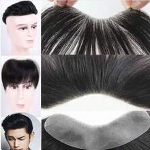 Men Forehead Hairline Toupee Real Human Hair Skin PU Man Hairpieces Hair Topper For Receding Natural Hairline Replacement System - S1 - View 9