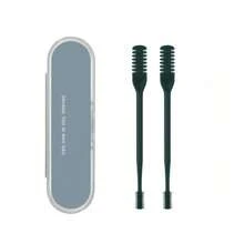 [12-Pack]Double-Sided Nose Hair Trimmer Set + Soft Cleaner | Stainless Steel & ABS | Pastel Colors (Deep Green, Sky Blue) | 360° Rotation, Battery-Free | Travel-Friendly For Men/Women - Nose Hair Knife - View 20