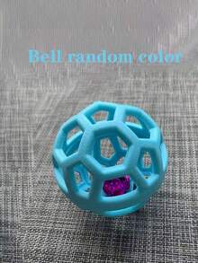 1pc Pet Chasing Toy Hollow TPR Bouncy Ball With Bell, Squeaky Toy For Teeth Cleaning & Training, Suitable For Cats & Dogs (Random Color) - Multicolor - View 11