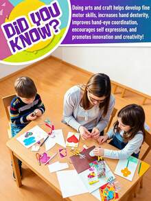 Juguetes de Educación Temprana, Kit de Material de Juguete de Rompecabezas Hecho a Mano, Conjunto de Juguete Creativo DIY, Conjunto de Regalo de Artesanía Hecho a Mano con Limpiapipas, Bolas de Algodón y Ojos - Caqui - Talla única - Ver 5