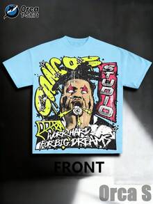 T-Shirt Da Uomo 2026 Di Orca In Nero Con Stampa Di Occhiali Lampeggianti, Quadrati Verdi, Volti E Logo S A Stella Rossa – Maglietta Casual A Maniche Corte Girocollo In Cotone, Le - 布埃 - 查看 1