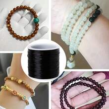 1 Rollo/Paquete de Cordón Elástico para Hacer Pulseras de 0.8mm, Hilo Elástico de Material de Nailon, Cuerda Elástica para Hacer Joyas DIY, Collares, Cuentas y Manualidades - 1 rollo/paquete - Ver 7