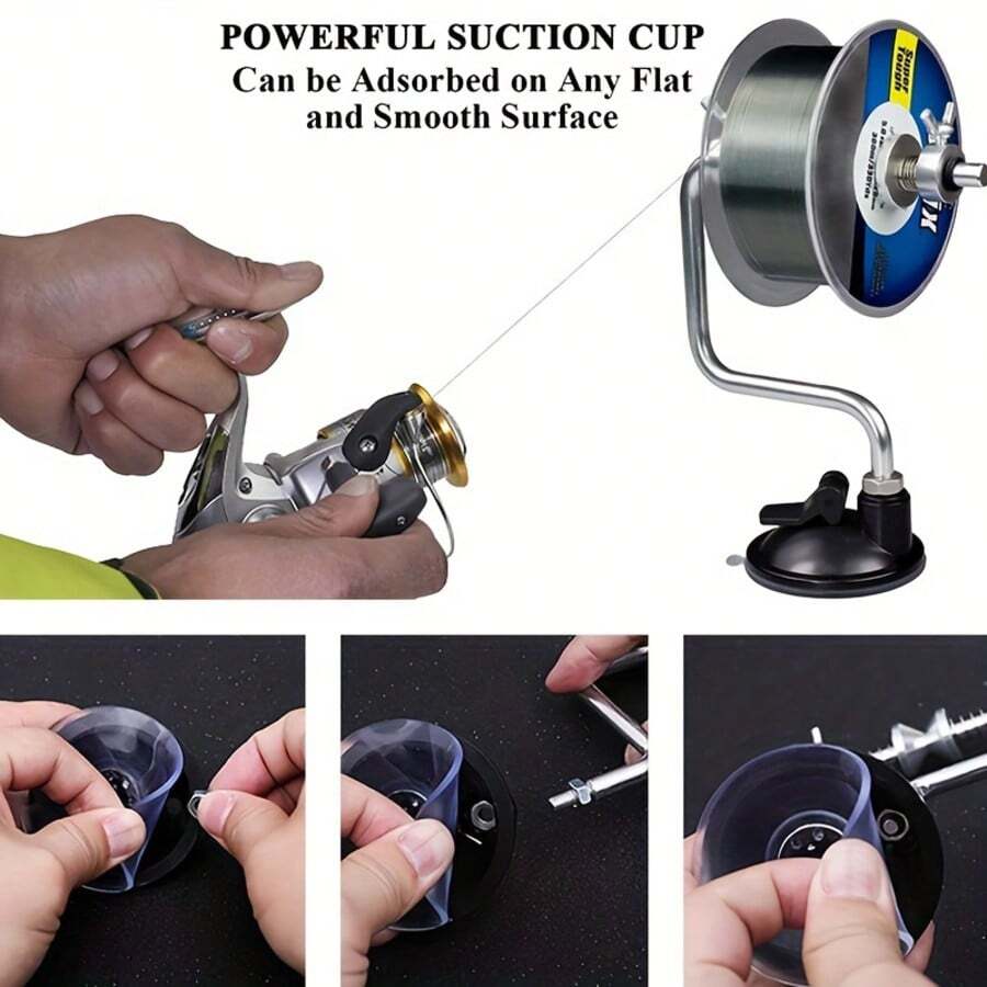 1 Stück tragbare Angelschnurrolle aus Aluminiumlegierung, einfach zu bedienende verstellbare Rolle, Installation mit Vakuum-Saugnapf, stabil und rüttelfrei, leicht und langanhaltend, komfortable und mühelose Bedienung, perfekt für Angelbegeisterte, Angelzubehör, Angelschnurrolle, unverzichtbare Ausrüstung für Angelbegeisterte, ideales Geschenk für Angelbegeisterte