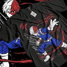 T-Shirt Todoroki Academia My Hero Toutes les tailles Mha Toya Dabi Anime Chemise noire - Noir - Voir 1