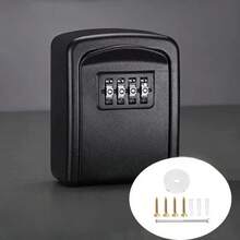 1pc Durable Key Storage Lock Box, 4-Digit Combination Safe, Waterproof Wall-Mounted Key Organizer Box For Outdoor Use, Secure Spare Key Storage Suitable For Home, Vacation Rental And Construction Site - A - View 10