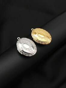 5pcs Fashion Stainless Steel Oval Embossed Pattern Locket Pendant, Photo Locket Small Box With Flip Cover, DIY Unique Ideal Gift For Friends Birthday, Family, Mom/Grandma/Wife Anniversary Gift, Autumn Fashion, Casual, Vintage, Personalized, Daily Wear, Prom, Mother's Day, Valentine's Day, Graduation, Wedding - Multicolor - View 3