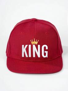 1件中性兒童嘻哈帽，刺繡KING皇冠平簷棒球帽，戶外可調節防曬休閒帽，適合男孩女孩春/秋季旅行穿著 - 彩色 - 查看 5