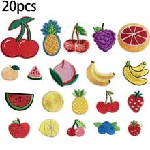 5/6/20/24/30入 水果綜合冰淇淋棒棒冰奶昔蔬菜刺繡貼布，燙貼/手縫衣物配件，適用於衣服、夾克、牛仔褲、長褲、洋裝、背包、鞋子、帽子、布料裝飾、時尚貼布 - 多色 - 查看 14