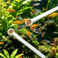 3件不同尺寸魚缸餵食匙,精確定量餵食魚餌與飼料的量匙,適用於各種水族魚缸,家用小型魚缸餵食工具 - 白色 - 查看 4